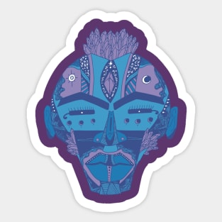 Mountain Blue African Mask 4 Sticker